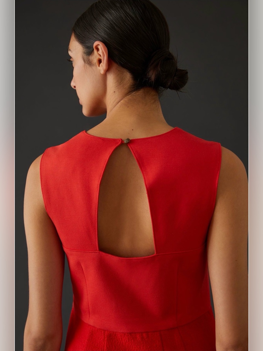 Anthropologie Maeve Red Square Neck Ruched Back Cutout Slit Maxi Dress Size 2 - Picture 4 of 13